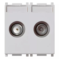 Vimar Розетка TV-RD-SAT концевая с 2 выходами серебристая (см.14310.05.SL), 14302.01.SL