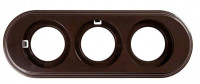 Bironi Рамка 3-х постовая, пластик, цвет Коричневый, BF1-630-22