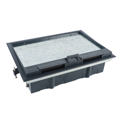 Donel Лючок в пол 16 мод. (8 мод. 45х45 мм.) верт. установка, крышка ABS +гальванизированная стальная вставка, DFB16S