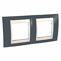 MGU6.004.577 - UNICA ХАМЕЛЕОН РАМКА 2-постовая, горизонтальная, БЕЖЕВЫЙ/ СЕРО-ЗЕЛЕНЫЙ