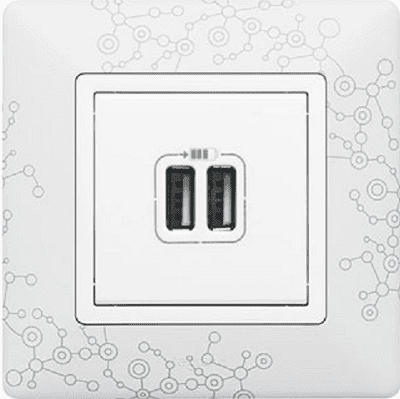 Legrand USB зарядное устройство, вставка - белый, рамка - Эл Грей, серия Valena Life