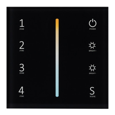 Панель Sens SMART-P43-MIX Black (230V, 4 зоны, 2.4G) (Arlight, IP20 Пластик, 5 лет), 028137