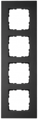 Рамка 4-постовая, алюминий Black, G1004AB, Jasmart Electric