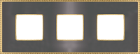 FD01433GROB Fede Belle Epoque Metal Рамка 3-ная, Graphite+Bright Gold