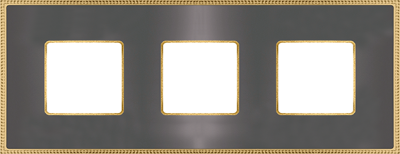 FD01433GROB Fede Belle Epoque Metal Рамка 3-ная, Graphite+Bright Gold