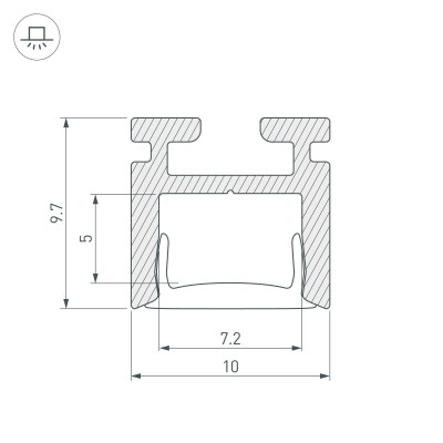 Профиль PIK-1010-2000 ANOD (Arlight, Алюминий), 029089