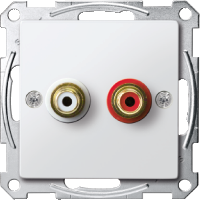 SM Мех-зм аудиорозетки с накладкой, полярно-бел.