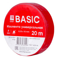 Изолента класс В (0,13х15мм) (20м.) красная EKF Basic Изолента класс В (0,13х15мм) (20м.) красная EKF Basic