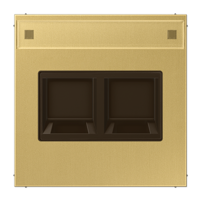 Плата (фиксация защёлкиванием) для одного модуля с полем для надписи; металл; латунь Classic, ME1969-2NAWEC