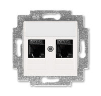 5014H-A61018 68W - Розетка информационная ABB Levit двойная 2хRJ45 категория 6 жемчуг - 2CHH296118A6068