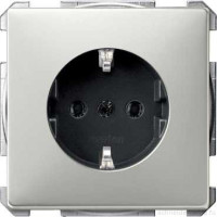 SD Розетка со шторками 2К+З 16А 250В~, винт. клеммы, стальн.