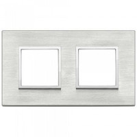 Vimar Накладка Eikon Evo на 4 модуля (2+2) расстояние между центрами 71мм, серый серебристый, 21643.02