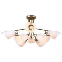 LUSSOLE ARLINGTON Люстра потолочная, цвет основания - бронзовый, плафон - стекло (цвет - белый), 8x40W E14, LSP-8097