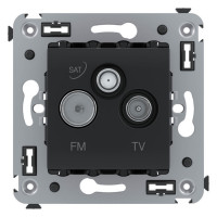 4412533 - ДКС Розетка TV-FM-SAT в стену, "Avanti", "Черный матовый"