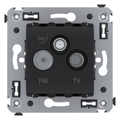 4412533 - ДКС Розетка TV-FM-SAT в стену, "Avanti", "Черный матовый"