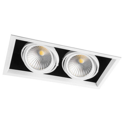 Светильник карданный светодиодный 2x30W 5400 Lm, 4000К, 35 градусов, белый, AL212 с драйвером и клеммой в комплекте, Feron 29780