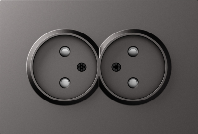 Donel A07 матовый титан накладка для розетки 2-й без заземления, со шторками 16A 250 В~,серия DB, DE22645