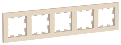 ATN000205 - ATLASDESIGN 5-постовая РАМКА, универсальная, БЕЖЕВЫЙ, Systeme Electric