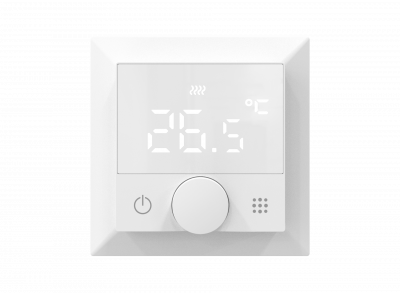 Donel Термостат с датчиком пола, программируемый с Wi-Fi , 16 A, 55*55 мм.белый, ручка настройки,сер, DTEF16WA-WiFi