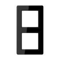 Рамка для вертикальной и горизонтальной установки, 2 поста; термопласт; черный; A FLOW, AF582BFSW