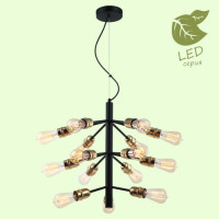 LUSSOLE HURON Люстра подвесная, цвет основания - черный, 15x10W E27, GRLSP-8199