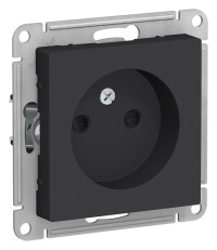 ATN001049 - ATLASDESIGN РОЗЕТКА без заземления со шторками, 16А, механизм, КАРБОН, Systeme Electric