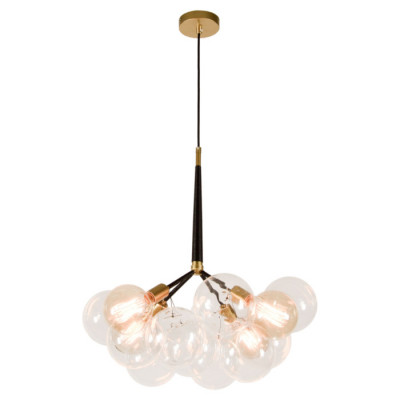 LUSSOLE MURRAY Подвесной светильник, цвет основания - блестящее золото, плафон - стекло (цвет - прозрачный), 4x60W E27, LSP-8171