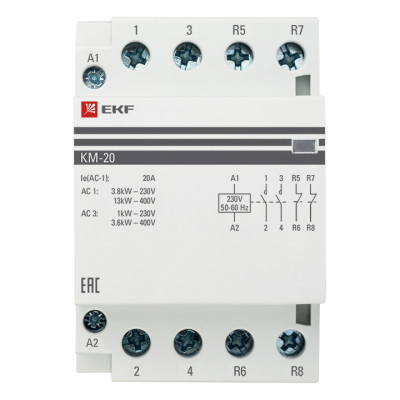 Контактор модульный КМ 20А 2NО+2NC (3 мод.) EKF PROxima
