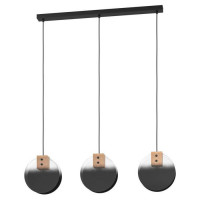 390142 Подвес MILLENA, 3x40W(E27), сталь, черн, стекло, черный, серый, прозрачн