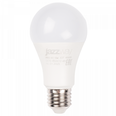 Jazzway Спец. PLED-A60 МО 15w 4000K E27 DC12-48V/AC12-48V, 5050563