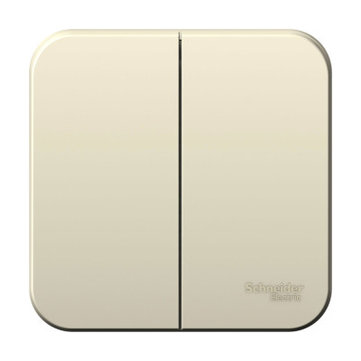 BLANCA О/У 2-клавишный ВЫКЛЮЧАТЕЛЬ (cх.5), 6А, 250В, МОЛОЧНЫЙ