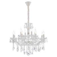 LUSSOLE YUMA Люстра подвесная, цвет основания - белый, плафон - стекло (цвет - прозрачный), 12x40W E14, LSP-8133