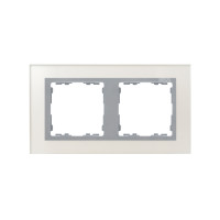 Simon S82N Рамка 2-ная, серебро - алюминий (стекло), 82927-62