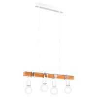 33164 Подвес TOWNSHEND, 4х60W (E27), L700, B105, H1100, сталь, белый/дерево, коричневый