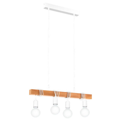 33164 Подвес TOWNSHEND, 4х60W (E27), L700, B105, H1100, сталь, белый/дерево, коричневый