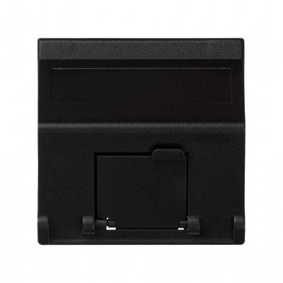 Simon SConnect Адаптер наклонный со шторкой на 1 модуль MD (RJ45, оптоволокно), 45х45мм, графит, K80-14