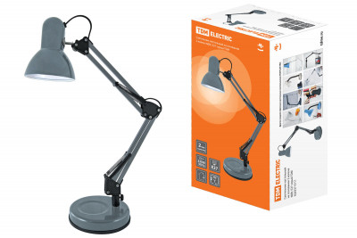 Светильник настольный на основании 2 колена 60Вт, E27 серый TDM Electric, SQ0337-0111