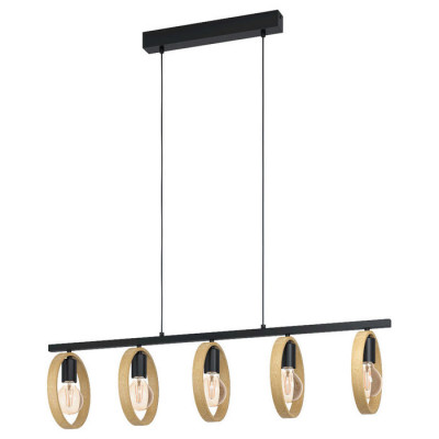 43552 Подвесной потолочный светильник (люстра) IPSDEN, 5Х40W, E27, L1005, B220, H1100, сталь/дерево,