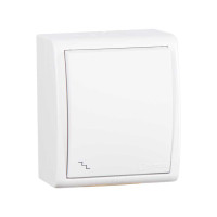 Simon Simon15 IP54  Переключатель 1-клав. с подсветкой 10А 250В~, винт. зажим, белый, 1594204-030 Simon Simon15 IP54  Переключатель 1-клав. с подсветкой 10А 250В~, винт. зажим, белый, 1594204-030