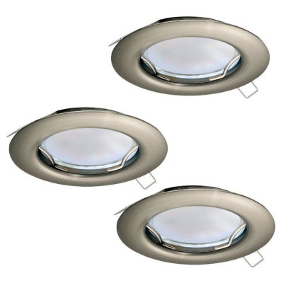 Eglo 94237 Комплект светодиод. встраив. светильников PENETO, 3x3W (GU10), ?78, сталь, никель матовый