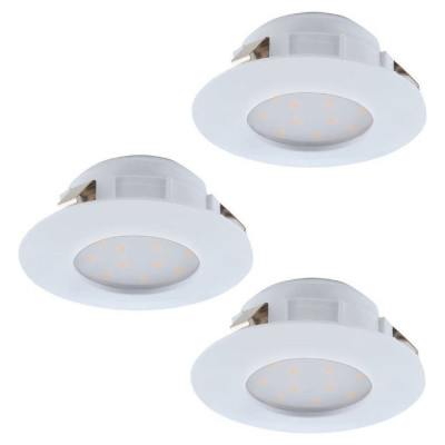 Eglo 95821 Комплект светодиод. встраив. светильников PINEDA, 3х4,9W(LED), ?78, IP44, пластик, белый