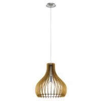 96258 Подвес TINDORI, 1х60W(E27), ?380, H1300, сталь, никель мат./дерево, клен