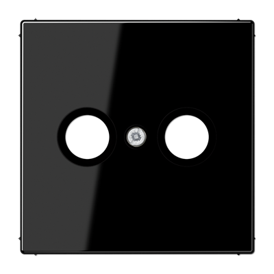 Крышка для TV-FM-розеток, фиксация винтом; термопласт; черный; LS990, LS990TVSW