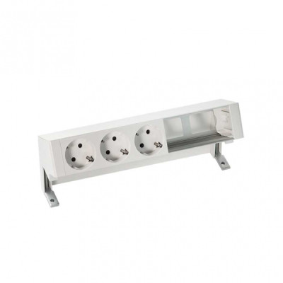 Simon 400 Белый Настольный розеточный блок, 3x2P+E, 2 пустых модуля, 42503000-130