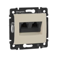 Legrand Розетка компьютерная двойная RJ45 категория 5e UTP - Legrand Valena - с захватами - слоновая кость, 774131