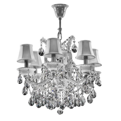 Lightstar 726061 (MD100007-6) Люстра PRINCIA 6х40W E14 БЕЛЫЙ/ПРОЗРАЧНЫЙ (в комплекте)