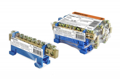 Шина "N" нулевая с изолятором на DIN-рейку 6x9мм стойка мал. 10 групп  инд. стикер TDM Electric, SQ0801-0113