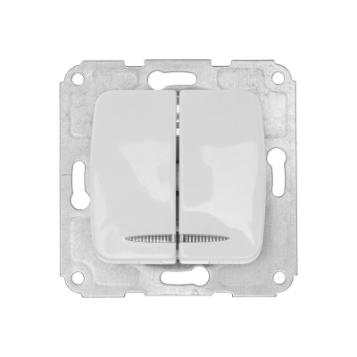 DEA Выключатель 2кл (инд) с/у 10А мех. Бел KRANZ (1/10/120), KR-78-0203