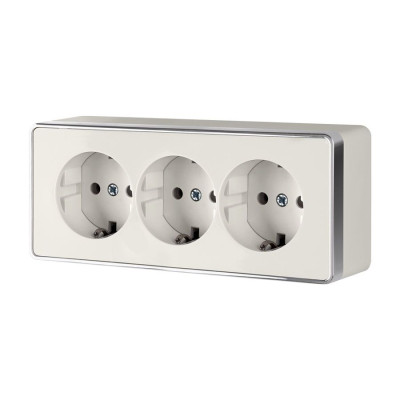 Werkel W5073103/ Розетка тройная с заземлением и шторками Gallant (слоновая кость), a051554