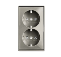 ABB BJB Basic 55 Шамп Розетка 2-ая с/з моноблок, с защитными шторками